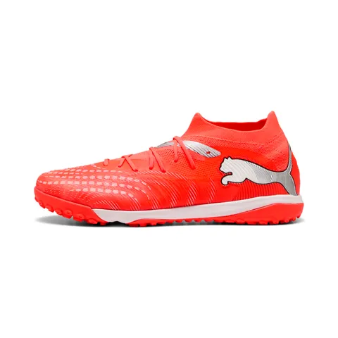 PUMA Scarpa da Calcio Unisex Future 9 Match TT, Rosso Brillante, Bianco, Nero, Argento