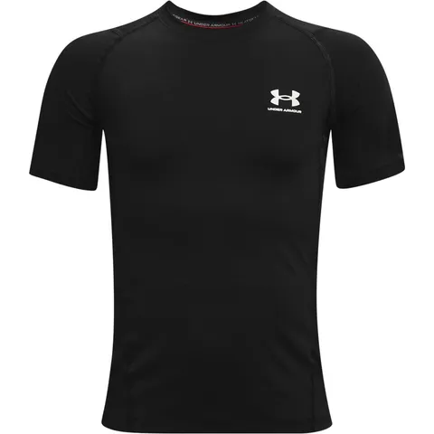 Under Armour UA HG Armour SS, T-shirt Bambini e Ragazzi, Nero, L