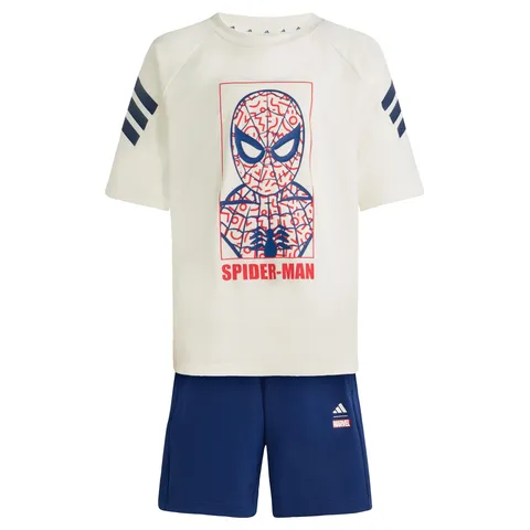adidas Mixte enfant Marvel Spider-MAN Sport SET, off white/dark blue, 6-7 Years