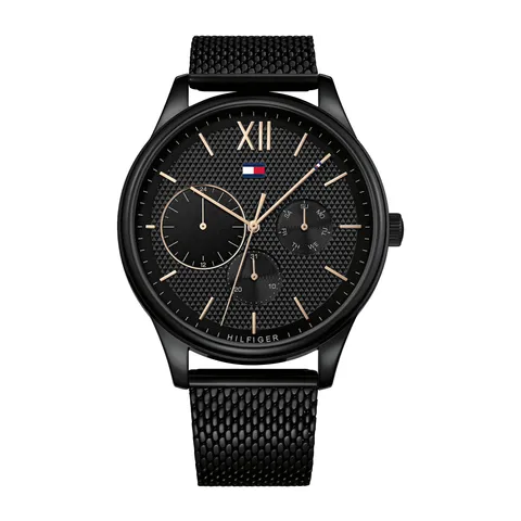 Tommy Hilfiger Orologio Multifunzionale al Quarzo da Uomo da 44 mm - Quadrante Nero con