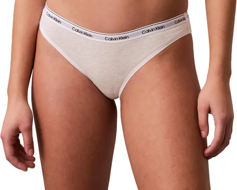 Calvin Klein Donna Slip Taglio Bikini con Fascia con Logo, Grigio (B01 Snow Htr), XS