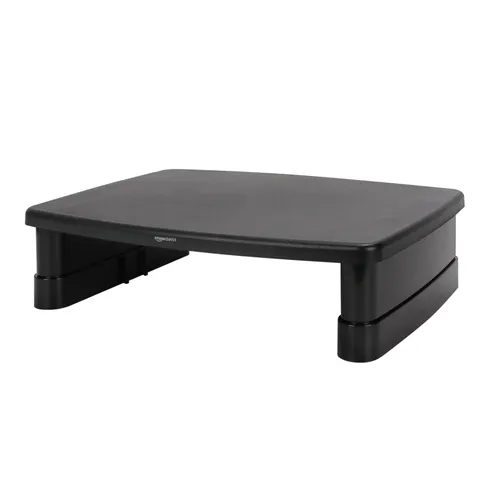 Amazon Basics Supporto Rialzato per Monitor Regolabile in Altezza con Organizer, Design