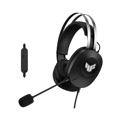 ASUS TUF Gaming H1 Gen II, Cuffie da Gaming Cablate, Connessione con USB-A 2.0, Audio Immersivo Surround 7.1, Driver con Magnete al Neodimio da 40mm, Per PC, PS4 e PS5, Nero