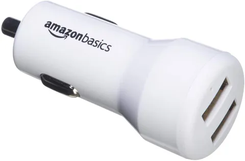 Amazon Basics Caricabatterie per auto 4.8 A/24 W 2 porte USB per dispositivi Apple e