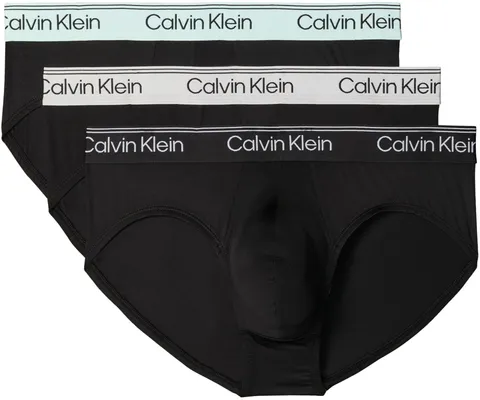 Calvin Klein Men Hip Brief 3PK Black (Black Bodies w/Black/Light Cast/Fe) M