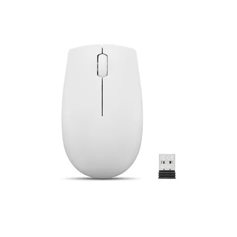 Lenovo 300 Mouse Wireless Compatto, Sensore Ottico 1000 DPI, 2,4 GHz, Ambidestro, Portatile per Laptop e PC, Cloud Grey
