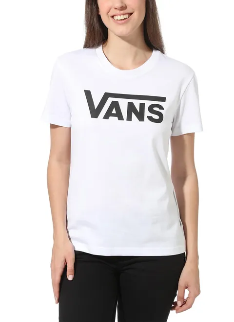 Vans Flying V Crew Tee T-Shirt Donna, Bianco (White/White), Medium