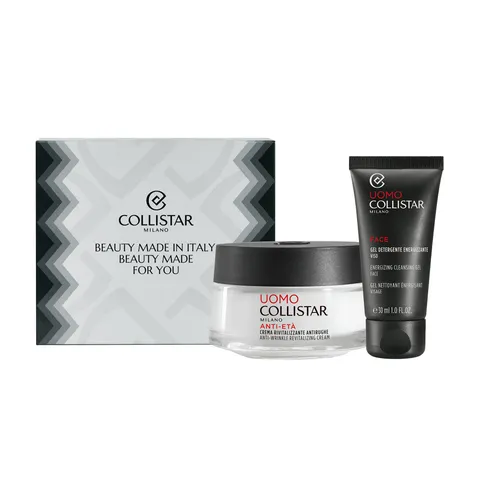 Collistar Cofanetto Regalo Uomo Crema Viso Antirughe Rivitalizzante 50 ml + Gel