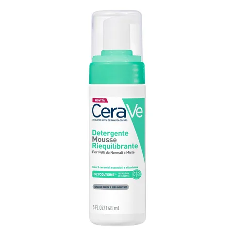 CeraVe Mousse Detergente Riequilibrante, Per Pelli da Normali e Miste, Pelle Idratata e