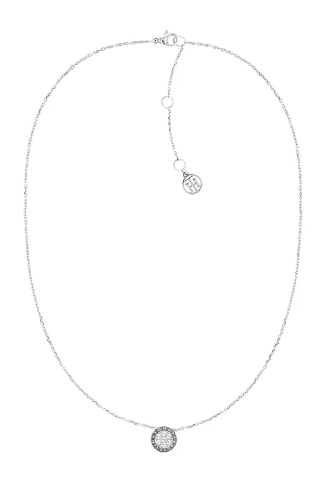 Tommy Hilfiger Jewelry Collana con Pendente da Donna in Acciaio Inossidabile con Cristalli - Disponibile in versione Oro o Argento
