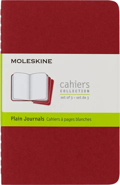 Moleskine Cahier Journal, Set 3 Quaderni con Pagine Bianche, Copertina in Cartoncino con