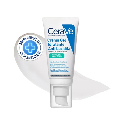 CeraVe Crema Gel Idratante Anti Lucidità, Per Pelli Grasse, Miste e a Tendenza Acneica
