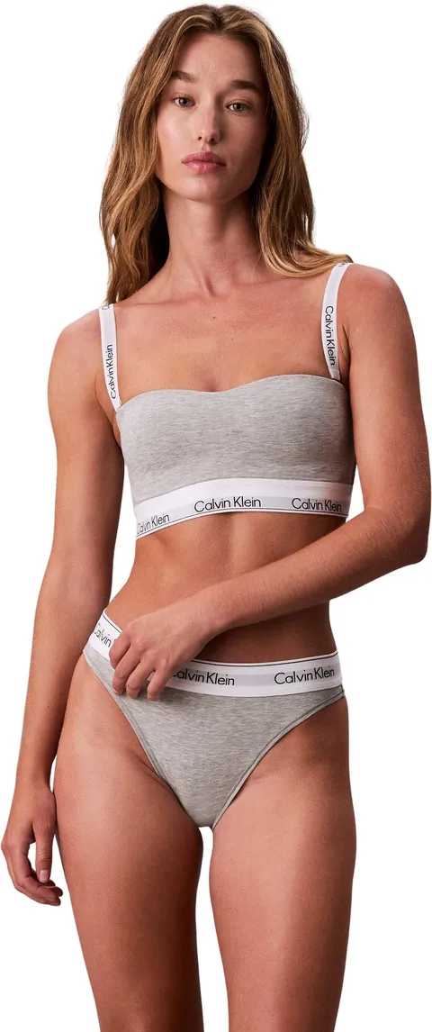 Calvin Klein Donna Bralette Lightly Lined a Fascia, Grigio (Grey Heather), L