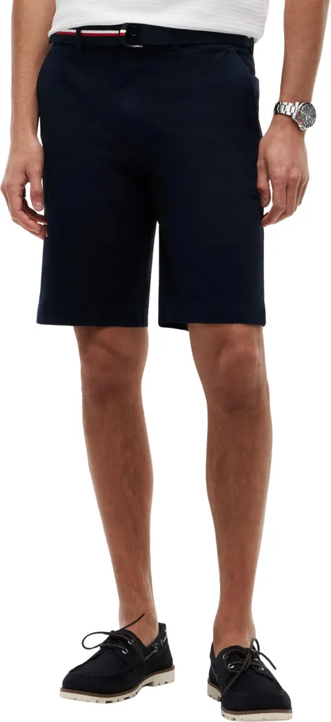 Tommy Hilfiger Uomo Pantaloncini Chino Denton Twill con Cintura Rimovibile, Blu (Desert