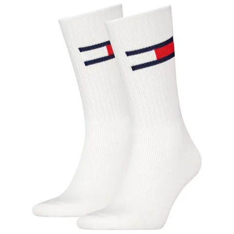 Tommy Hilfiger Crew, Calzini Unisex - Adulto, Bianco, 43-46