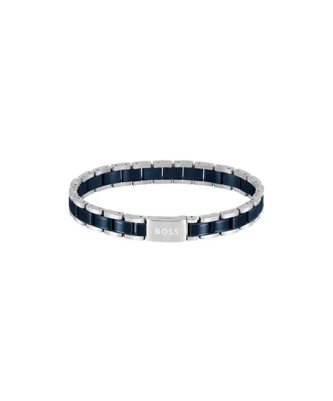 BOSS Jewelry Bracciale a Maglie da Uomo Collezione Metal Links Essentials Bicolore