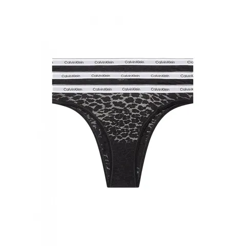 Calvin Klein Donna Slip Brasiliana Confezione da 3 Low-Rise Intimo, Nero