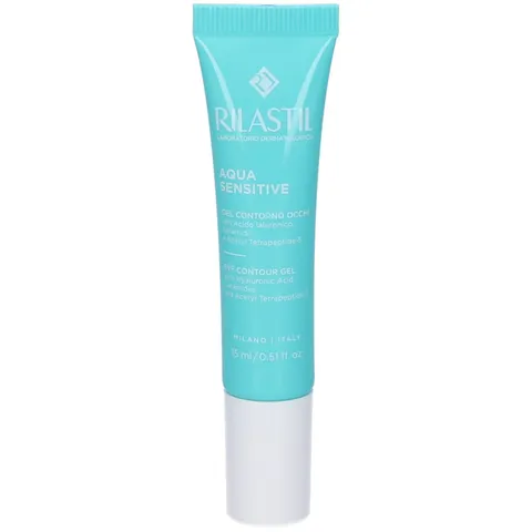Rilastil Aqua Sensitive Gel Contorno Occhi, Trattamento Idratante, Anti-Borse e