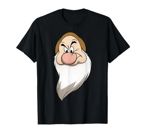 Disney Snow White And The Seven Dwarfs Grumpy Big Face Maglietta