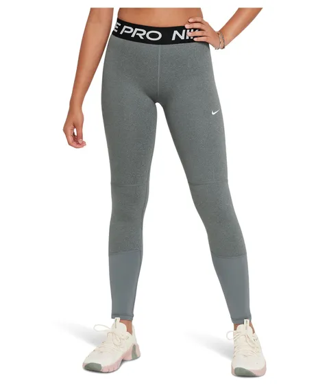 Nike Girl's Tight G NP Legging, Carbon Heather/White, DA1028-091, XS