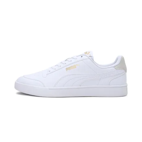 PUMA Unisex Puma Shuffle Sneakers, Puma White-Puma White-Puma Team Gold, 36 EU