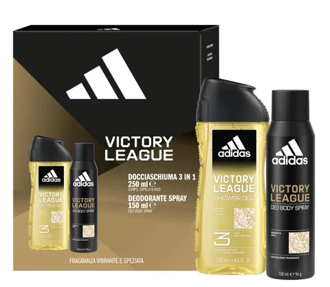 adidas, Cofanetto Regalo Victory League, Deodorante Spray per il corpo 150ml e