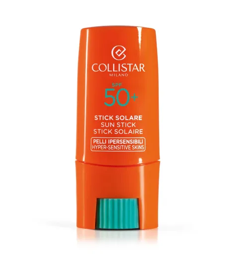 Collistar Stick Solare Protezione Attiva Pelli Ipersensibili SPF 50+, Adatto per Nei