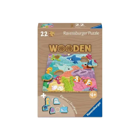 Ravensburger Wooden Kids Puzzle 12004080 - Color Game of the Seas - Puzzle in legno