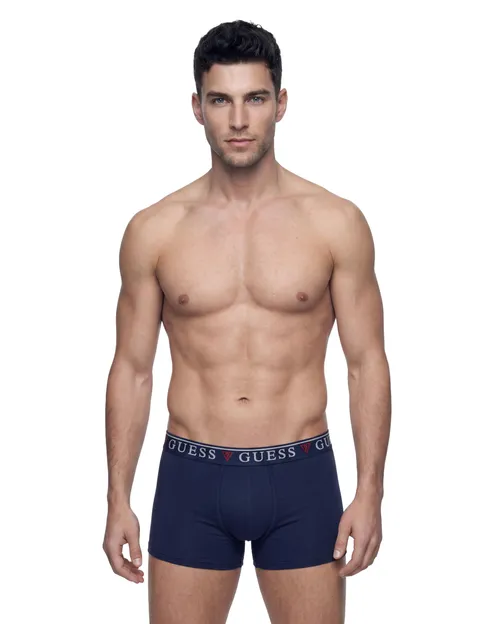 Guess Uomo Boxer Confezione da 3 Brian Hero Boxer Trunk 3 Pack Blu