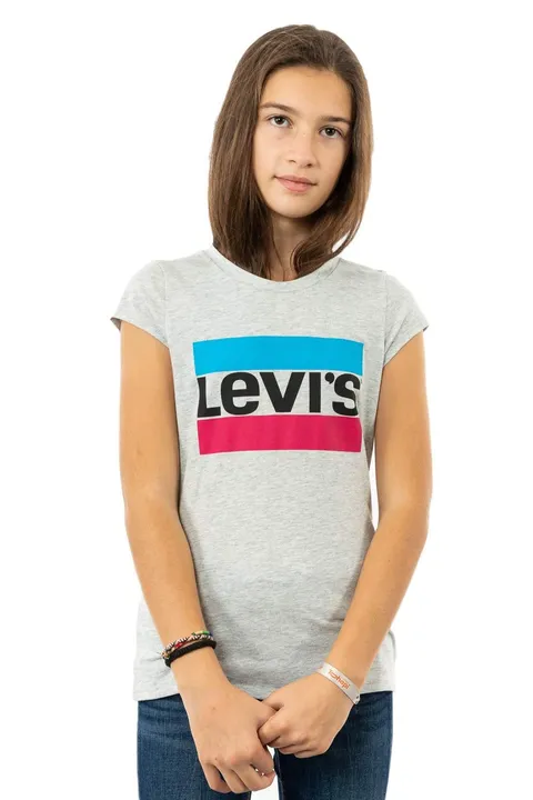Levi's Lvg Sportswear Logo Tee Bambine e Ragazze, Grigio (Gray Heather), 8 anni