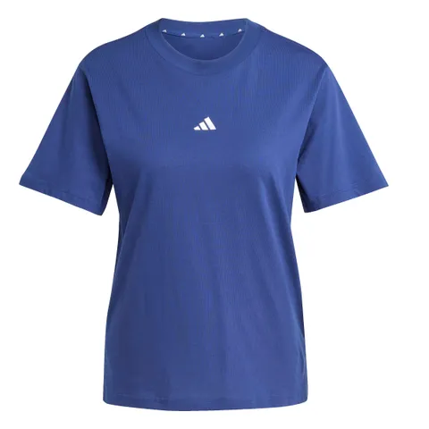 adidas Donna Essentials Small Logo Cotton Shirt, Dark Blue/White, XL