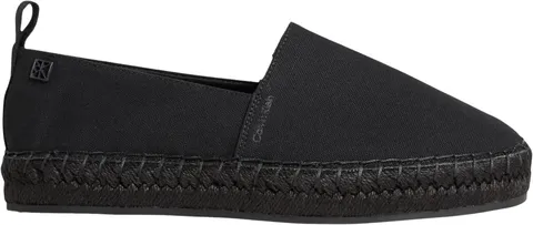 Calvin Klein Donna Espadrillas Oblique Canvas con Tirante, Nero (Triple Black), 40