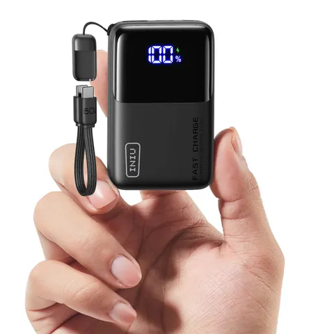 INIU Power Bank, Ultra Mini 45W Ricarica Rapida 10000mAh Powerbank con Cavo USB C