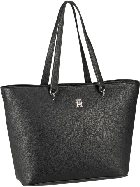 Tommy Hilfiger Donna Borsa Tote Bag Emblem Grande, Nero (Black), Taglia Unica