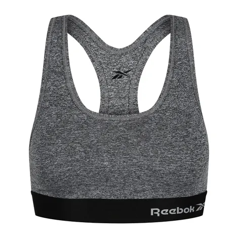 Reebok Donna, Top Corto Sportivo, Grigio, Grande