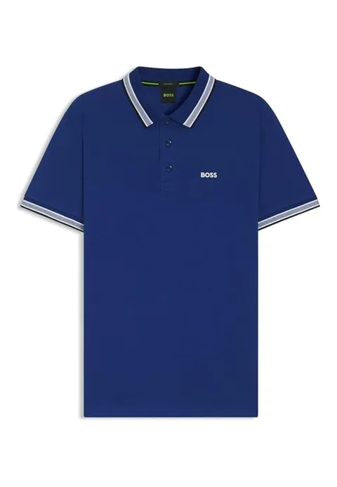 BOSS Paddy Curved, Polo Moderno, Uomo, Blu (Medium Blue 4), XXL
