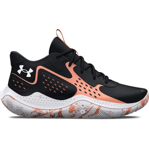 Under Armour UA Jet '23, Scarpa da Basket Unisex - Adulto, Black Bubble Peach White, 43 EU