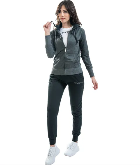 Givova TUTA KING Donna Cotone Terry Grigio/BLU Tg. XL