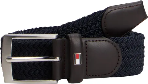 Tommy Hilfiger Uomo Cintura New Adan Belt 3.5 Cintura in Tessuto, Blu (Sky Captain), 105 cm