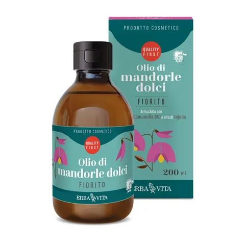 ERBA VITA Olio di mandorle dolci Fiorito arricchito con estratto di camomilla emolliente