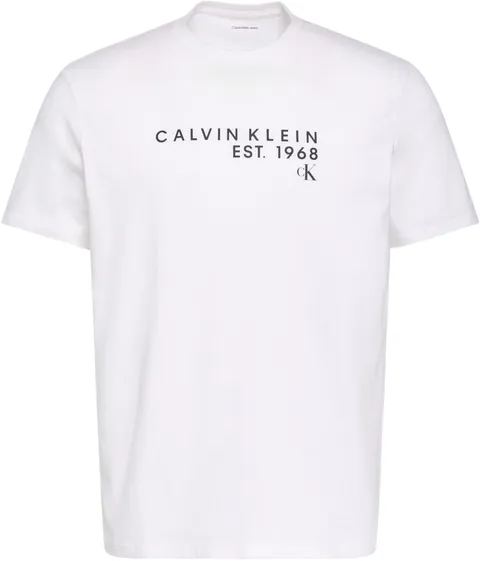 Calvin Klein Uomo T-Shirt Maniche Corte Graphic con Scollo Rotondo, Bianco (Bright