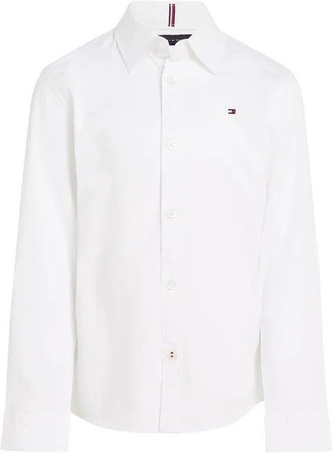 Tommy Hilfiger Bambino Camicia Elasticizzata, Bianco (White), 7 Anni