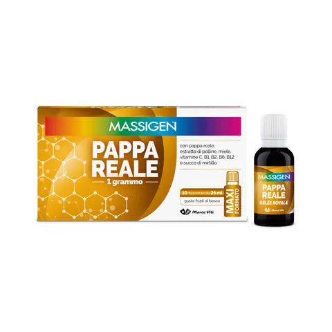 Massigen - Pappa Reale Tonico Naturale, Integratore Energetico, Azione Ricostituente e