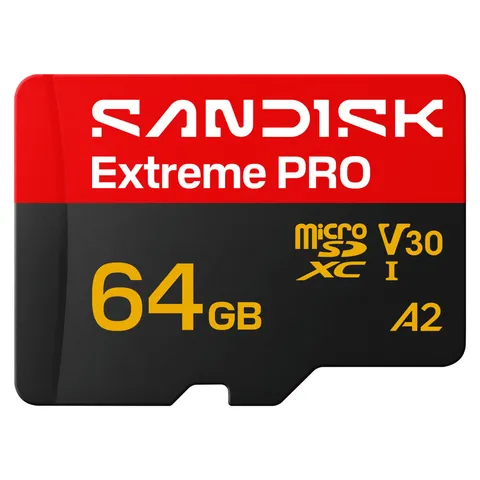 SANDISK Extreme PRO scheda microSD 64 GB, UHS-I + SD Adapter (velocità di lettura fino a 200 MB/s e velocità di scrittura fino a 90 MB/s, 5K, 3K, 4K UHD, C10, V30, U3, A2)
