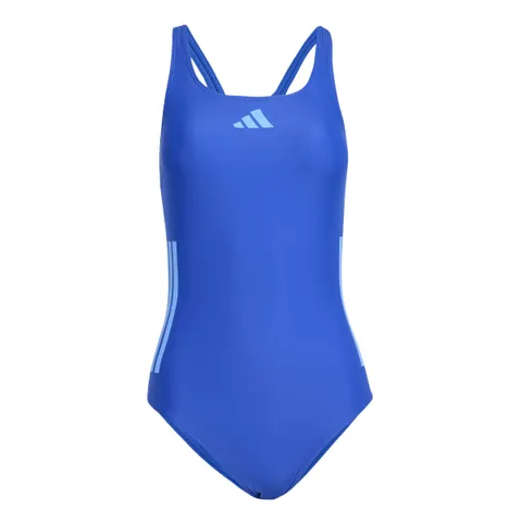 Adidas Donna 3 Stripes C-Back Swimsuit, Semi Lucid Blue/Blue Fusion, 40