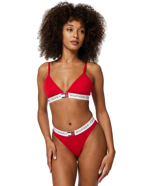Tommy Hilfiger Donna Slip Taglio Bikini Classic con Fascia con Logo, Rosso (Primary Red), XS