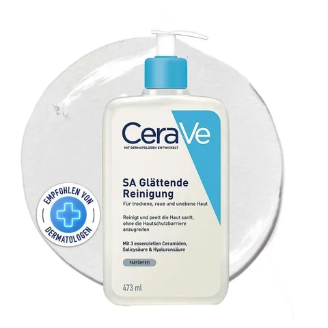Gel Detergente Levigante CeraVe SA 473 ml per Pelli Secche e Ruvide - Esfolia, Idrata e