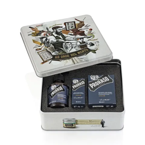 Proraso Set con Detergente Barba 200 ml, Olio Barba 30 ml, Balsamo 100 ml