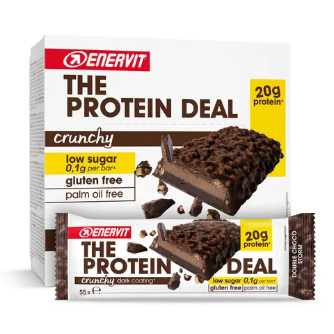 Enervit, The Protein Deal Crunchy Double Choco Storm, Barrette Proteiche, Gusto