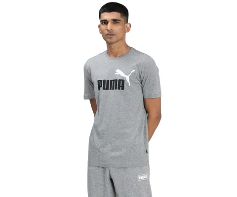 PUMA Herren ESS+ 2 Col Logo Tee T-Shirt, Mittelgraues Heather, M (confezione da 1)